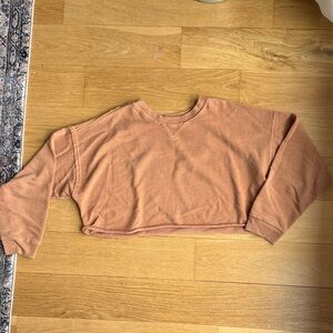 FP Movement by Free People Tan Cropped Sweatshirt